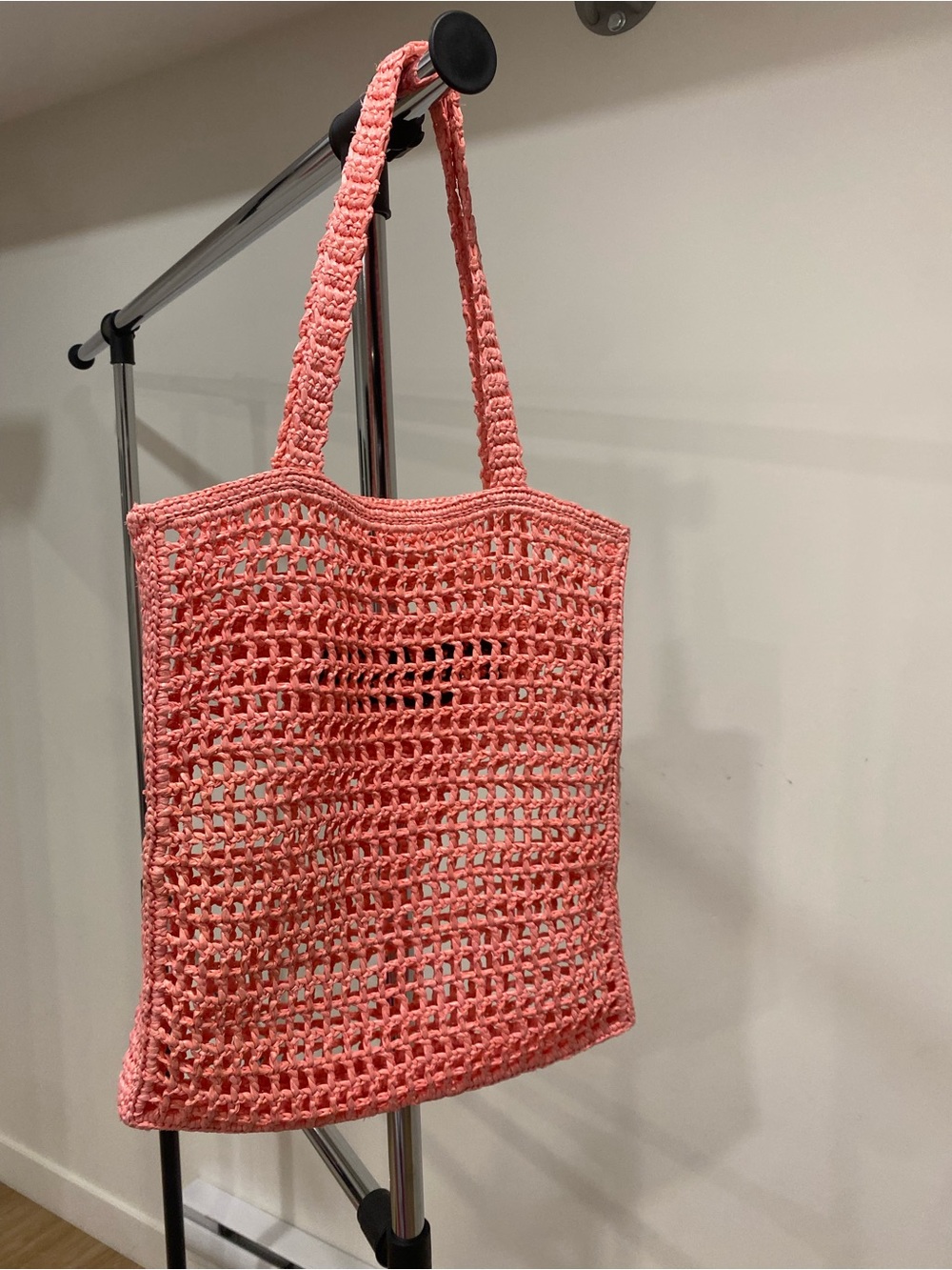 Prada Pink Raffia Crochet Bag - Picture 2 of 3